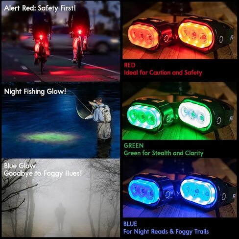 Ultra Bright 780Lumen OSRAM P9x3 LED Headlamp, RGB Flashlight, Lightweight Head Lamp, Rechargeable USB-C, Waterproof, Durable, Best for Camping, Hiking, Running, Fishing TriTAN HL3(Navy) in Saudi Arabia