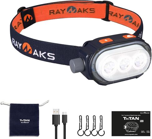 Ultra Bright 780Lumen OSRAM P9x3 LED Headlamp, RGB Flashlight, Lightweight Head Lamp, Rechargeable USB-C, Waterproof, Durable, Best for Camping, Hiking, Running, Fishing TriTAN HL3(Navy) in Saudi Arabia