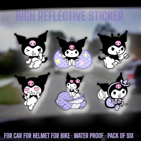High Reflective Stickers Anime Sticker for Helmet Cute Safety Sticker Reflective Diamond Grade High Visibility Tapes for Night Riding Bike Motorcycle Helmet Waterproof Anime Reflective Decals (Cinna) in Saudi Arabia