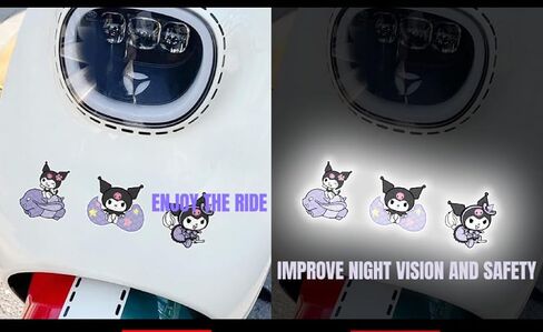 High Reflective Stickers Anime Sticker for Helmet Cute Safety Sticker Reflective Diamond Grade High Visibility Tapes for Night Riding Bike Motorcycle Helmet Waterproof Anime Reflective Decals (Cinna) in Saudi Arabia