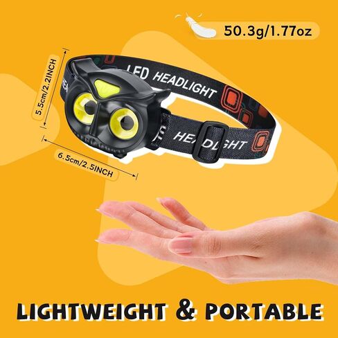 LED Headlamp, 2Pack COB Flashlight Headlamp for Adults, Battery Powered Lightweight Headlight - Ideal Gift for Camping, Birthday, Halloween, Christmas, New Year in Saudi Arabia
