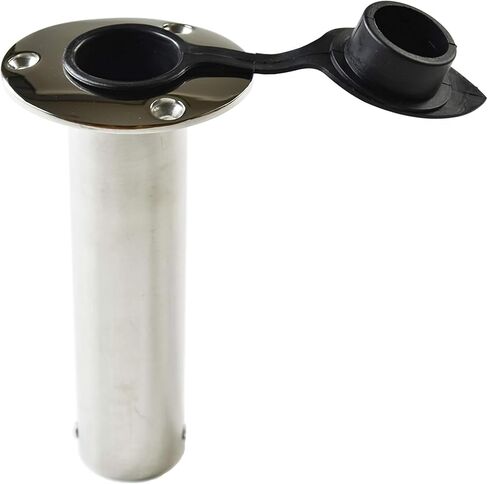 MARINE CITY Heavy Duty Stainless Steel Flush Mount Rod Holder and PVC Liner with Cap 90 Degree for Marines – Boats – Yachts – Kayaks (Pack of 1) in Saudi Arabia