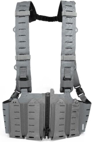 جهاز الصدر Blue Force Gear ذو السرعات العشرة SR25 - رمادي ذئب - سترة MOLLE، حزمة الصدر، من الدرجة العسكرية - جوانب 2 × 5 بوصات، وأكياس ماج 1 × 6 بوصات in Kuwait