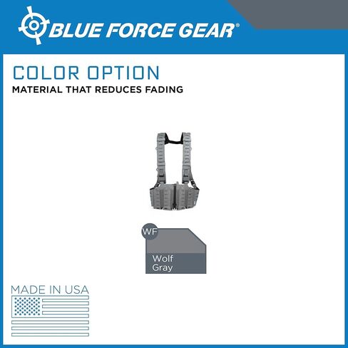 جهاز الصدر Blue Force Gear ذو السرعات العشرة SR25 - رمادي ذئب - سترة MOLLE، حزمة الصدر، من الدرجة العسكرية - جوانب 2 × 5 بوصات، وأكياس ماج 1 × 6 بوصات in Kuwait