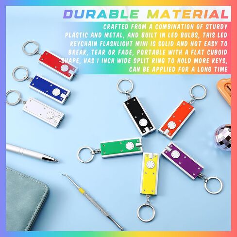 8 Pcs Mini Keychain Flashlight Bulk LED Keychain Light Tiny Flashlight Key Chain Small Flashlight for Outdoor Camping Hiking Equipment and Emergency Lighting(Multicolor) in Saudi Arabia