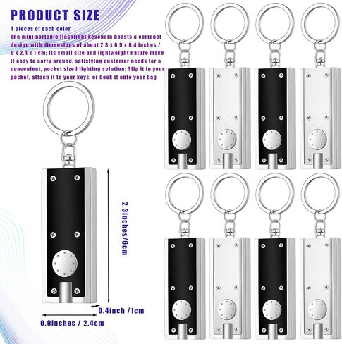 8 Pcs Mini Keychain Flashlight Bulk LED Keychain Light Tiny Flashlight Key Chain Small Flashlight for Outdoor Camping Hiking Equipment and Emergency Lighting(Multicolor) in Saudi Arabia