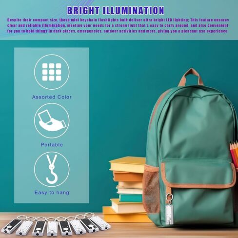 8 Pcs Mini Keychain Flashlight Bulk LED Keychain Light Tiny Flashlight Key Chain Small Flashlight for Outdoor Camping Hiking Equipment and Emergency Lighting(Multicolor) in Saudi Arabia
