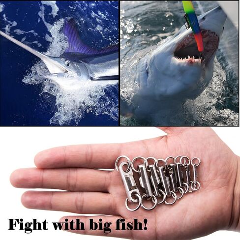 Heavy Duty Swivels Fishing Tackle, 10pcs Big Game Bullet Swivels Saltwater for Surf Fishing Sea Catfish in Saudi Arabia