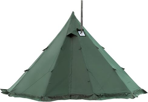 Hot Tent with Stove Jack and Snow Skirt, 6.89~8.53ft Standing Room, 2~5 Person, Tipi Tent for Family Hiking, Fishing, Hunting, Backpacking Camping in Kuwait
