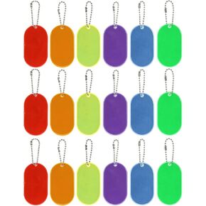 PATIKIL Safety Reflector, 18 Pack Reflector Tag Pendant Reflective Safety Keychain Gear for Backpack Cycling Running Wheelchairs, Multicolor