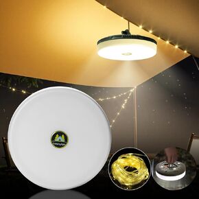 63.9Ft USB Charging LED Lights, Camping String Lights, Outdoor String Lights with 8 Lighting Modes, Durable and Waterproof, Rechargeable String Lights for Camping Yard Hiking，Decoration