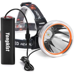 Coon Hunting Light Powerful Headlight Super Bright Headlamp Rechargeable LED Spotlight Waterproof Flashlight Head Torch for Garden Outdoor Camping Hunting Fishing(White Light)