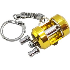 Fishing Reel Key Chain, Fun Metal Drum Reel Keychain Accessories, Exquisite Pendant Gift for Fishing Enthusiasts