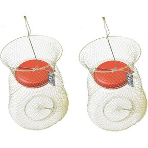 KUFA Floatable Galvanized Steel Wire Fish Basket with Float Medium(13.5"x18"H) FSA35x2