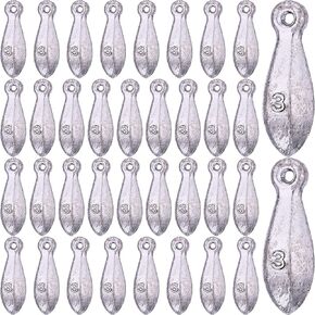 36 Pcs Bank Sinker Fishing Weights Sinkers Fishing Sinkers Bank Sinkers for Ocean Saltwater Freshwater Surf Bass Catfishing Fishing Casting Gear Tackle