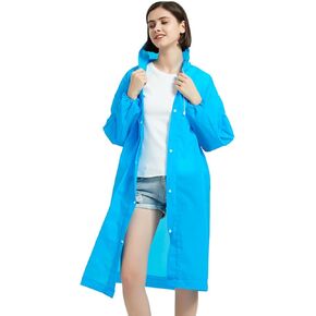 3 Pack Adult Rain Coat, Reusable Rain Ponchos for Adults with Hood & Elastic Sleeve, Waterproof Raincoats Women Men