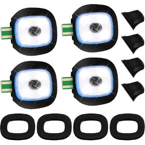Mudder USB Rechargeable Light for LED Knit Beanie Hat, 4 Pieces, Strong Medium and Weak Mode Hat Lights Flashing Hands Free Flashlight Men Dad Father, Black