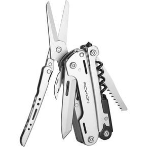 ROXON S801S STORM 19 in 1 multitool pliers EDC for Camping, Outdoor with Lockable Saw Blade with Nylon Case (S801S)