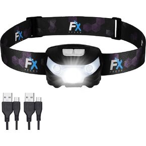 FX FFEXS LED Headlamp Rechargeable - Waterproof Head Lamp Headlight - Head Lights for Forehead - Head Lamps LED Rechargeable - Super Bright Headlamps for Adults - 5Mode Head Flashlight Running Hiking