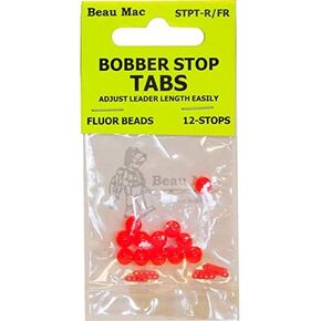 Beau Mac Bobber Stop Tabs Red/Fluorescent Red