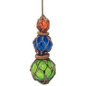 Hand Knotted Rope Buoy 3 Glass Fishing Floats