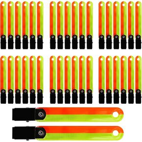 High Visibility Reflective Trail Markers for Tree, Reflective Hunting Ribbon with Clips for Hiking Hunting Outdoor, Double Colored Hunting Reflectors (Red and Yellow)