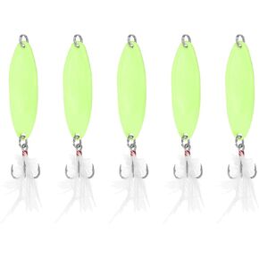 PATIKIL Fishing Spoons Fishing Lures Glow in The Dark Casting Spoon Treble Hook Jigs Spinner Baits for Freshwater Saltwater