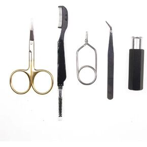 5pc The Most Useful Fly Tying Tools Combo Kit Gift 2 in 1 Foldable Metal Comb, Scissors, Hair Stacker, Hackle Pliers, Nippers Fly Tying Tools
