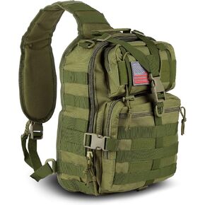 EcoGear FX XGear Tactical Sling Bag Military Pack Single Shoulder EDC Backpack Range Bags (Army Green)