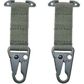Tactical Gear Clip Hook Hanging Carabiner T-Mount MOLLE Webbing Clip Metal for Vests Belts Backpacks Bags