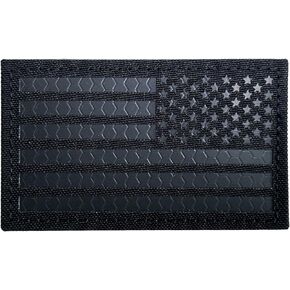 2x3.5 Infrared IR US USA American Flag Patch Tactical Vest Patch Hook-Fastener Backing (Black-Reversed)