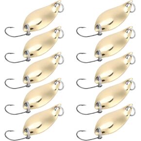 Zerone 10pcs/lot Fishing Lures Kits Wobbler Baits Spoon-Style Artificial Baits Sequins Bait Fishing Lures Baits Fishing Hard Lures Accessory(Gold-2.5g)