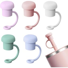 Ghislaine Adjustable Straw Cover Cap for Stanley, Simple Modern, Yeti, Owala, Hydro Flask And All Brand Tumbler 6 to 10mm Straws Tips Lids, Silicone Straw Topper Dust-Proof Stanley Cup Accessories