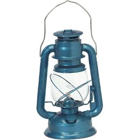 V&O 200-30060 Camper Brass Trim Oil Lantern, Blue in Kuwait