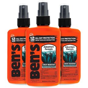 Ben's Adventure Formula - Tick & Mosquito Repellent for Up to 12 Hours of Protection - 20% Picaridin Bug Spray with Pump Spray - Sweat-Resistant - 3.4 oz (3 Pack)
