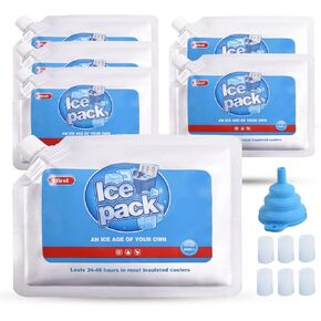 6 عبوات ثلج قابلة لإعادة الاستخدام لحقائب الغداء، عبوات ثلج لصندوق الغداء من أجل تبريد، عبوات ثلج تبريد طويلة الأمد وقابلة لإعادة الاستخدام، كتلة ثلج للسفر والتخييم والأنشطة الخارجية in Kuwait