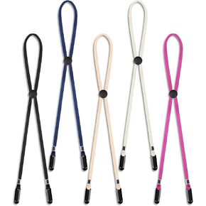 5 Pcs Adjustable Hat Strap Clips Elastic Hats Removable Chin Cord, Windproof Hat Strap Clips Anti-Lost Cap Strap Clips for Golfing Boating Fishing Hat Outdoor(5 Colors)