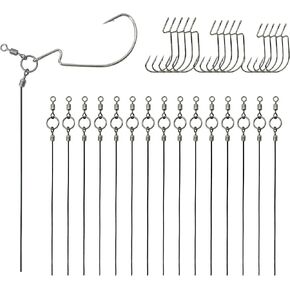 Punch Shot Rig Kit, Tokyo Style Rig Drop Shot Punch Rig Making Accessories Including Tungsten Bullet Weights, EWG Hooks, Swivel Rigs for Bass Fishing