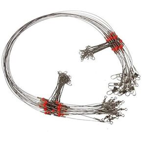 20pcs/Bags Nylon Fishing Wire Leader Rigs Trace with Swivels Snaps Beads Arms Fishing Lures Tackle Accessories Wire Leader