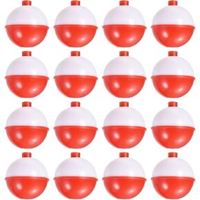 PATIKIL Fishing Bobber,Hard ABS Push Button Round Buoy Fishing Float Tackle, Red and White