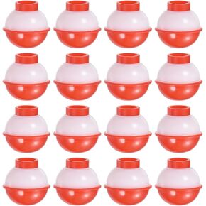 PATIKIL Fishing Bobber,Hard ABS Push Button Round Buoy Fishing Float Tackle, Red and White
