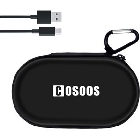 COSOOS Carrying Case & 1.6ft USB-C Charging Cable Only for Silicone Rubber 230° Headlamp with Floodlight & Spotlight & Sensor Mode, Portable Travel Headlamp Case Replacement & Short USB-C Cable