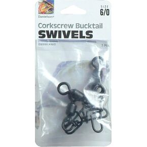 Danielson Swivels Corkscrew Fishing Equipment, Size 6