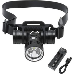 BORUIT B14 Rechargeable Diving Headlamp Flashlight IPX8 Waterproof Head Lamp Super Bright 1000 Lumen 3 Light Mode Underwater 60M Swimming Headlight fit Adult Fishing Raining Water Work