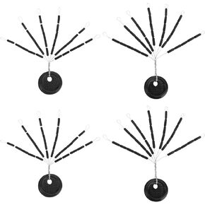 600 Pcs Fishing Rubber Bobber Beads Stopper 20 Set 6 in 1 Float Sinker Stops Black Cylindrical Float Sinker Stops for Fishing Line (S M Available)