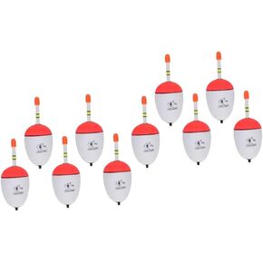 ABOOFAN 10 Pcs Shrimps Fishing Floats Non-Absorbent Fishing Floats Bobbers for Fishing Lighted Bobbers for Night Fishing Tools sea Fishing Floats Fishing Floating Floats Shine Buoy Cork