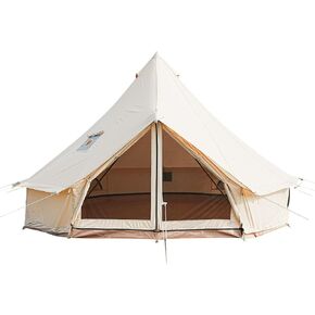 Bell Tent,4 Seasons Breathable 100% Cotton Canvas Yurt Tent - w/Stove Jack,Luxury Camping Tent Outdoor,Zipped Removable Floor