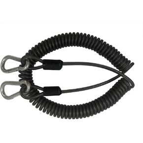 118inch Stainless Steel Inside Fishing Tool Coiled Lanyard Tether Protecting Rope for Deep Sea Fishing Rod/Reel Protecting