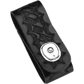 Police Deputy Sheriff Security Guard Detective Private Investigator Undercover Officer Basketweave Black Leather Duty Belt Handcuff Strap Holder Case with Quick Snap Release MADE IN USA
