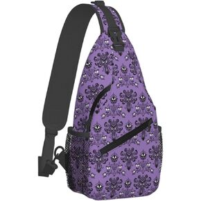 Haunted the Mansion Small Crossbody Backpack Sling Bag for Men Women Mini One Shoulder Chest Bags Gym Sport Travel Hiking Daypack